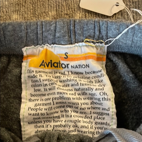 Aviator Nation Gray Track Pants with Elastic Waistband - Picture 2 of 2